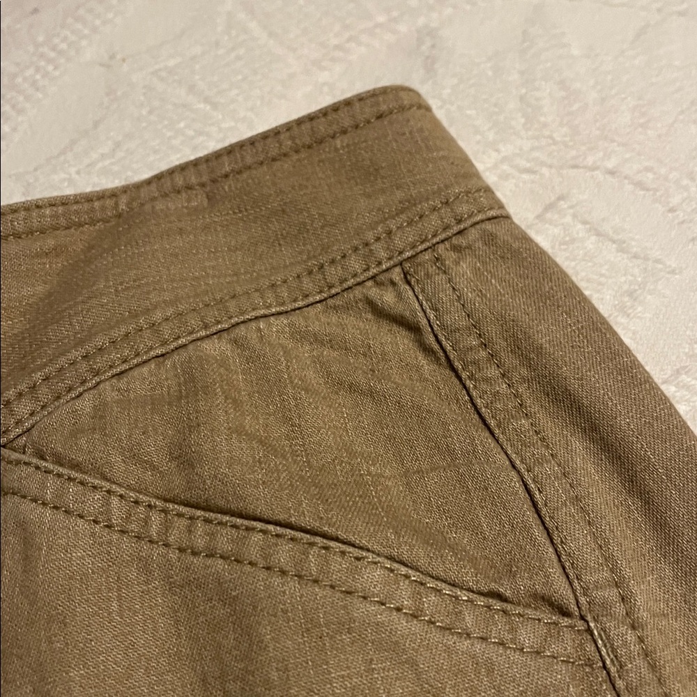 Ralph Lauren beige cotton skirt with buckle decor at waist size 10 perfect - Picture 5 of 8